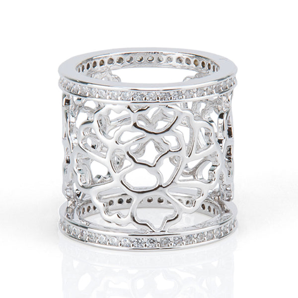 Tang Flower Scarf Ring Silver | Shen Yun Shop
