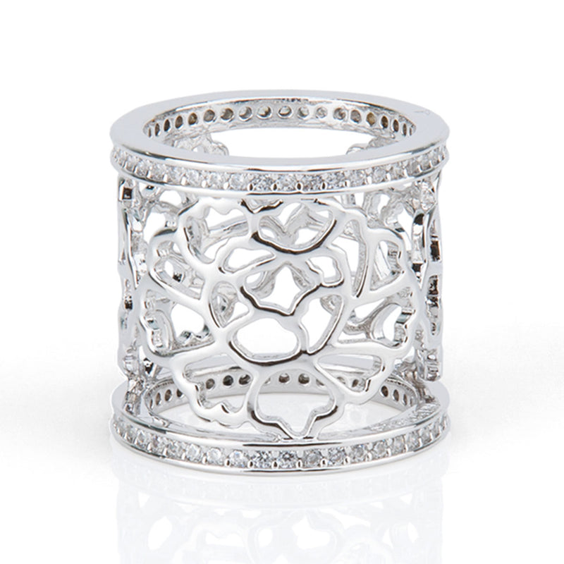 Tang Flower Scarf Ring Silver | Shen Yun Collections