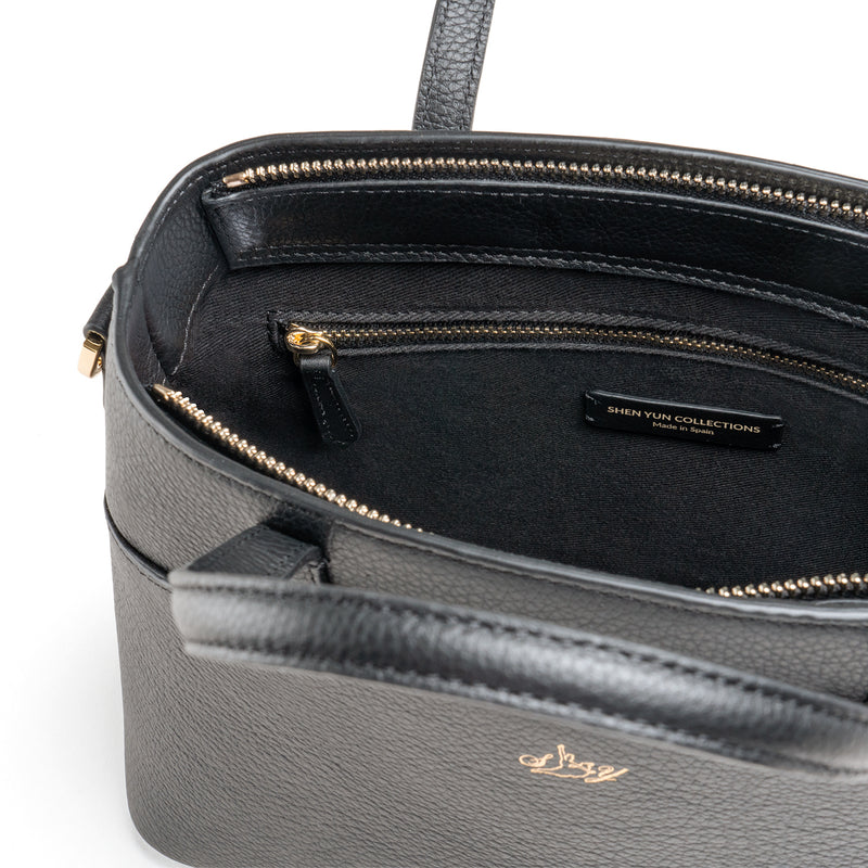 Tang Dynasty Grace Tote Bag Black Zipper  | Shen Yun Collections 