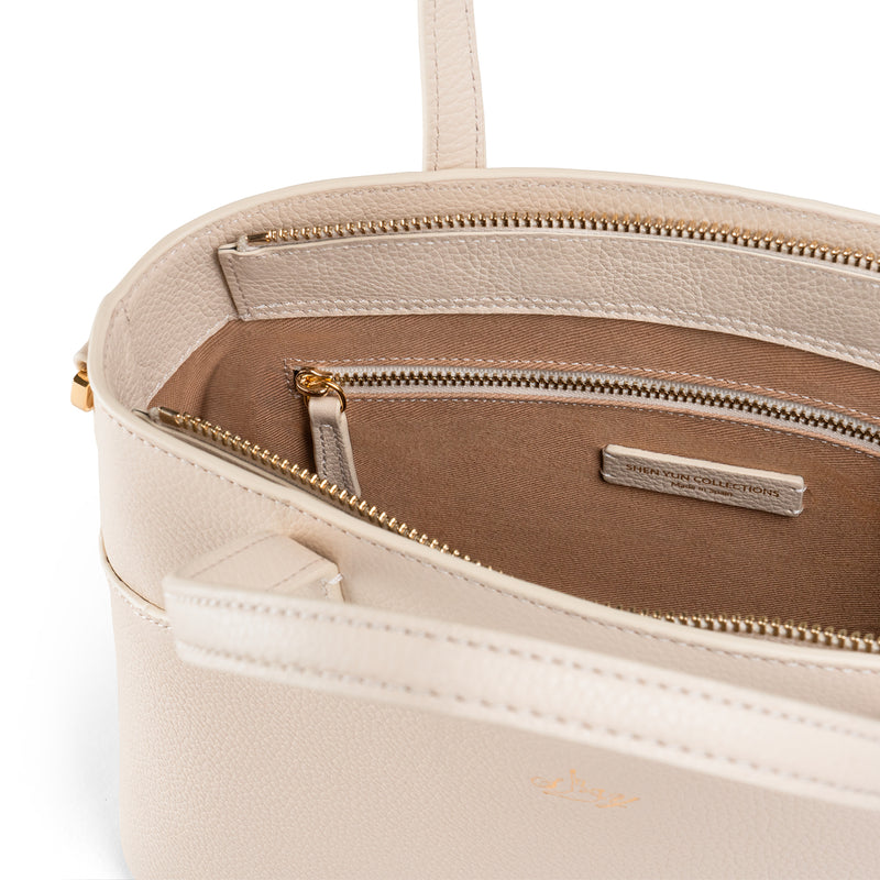 Tang Dynasty Grace Cross Body Bag Parchment Beige Zipper | Shen Yun Collections  