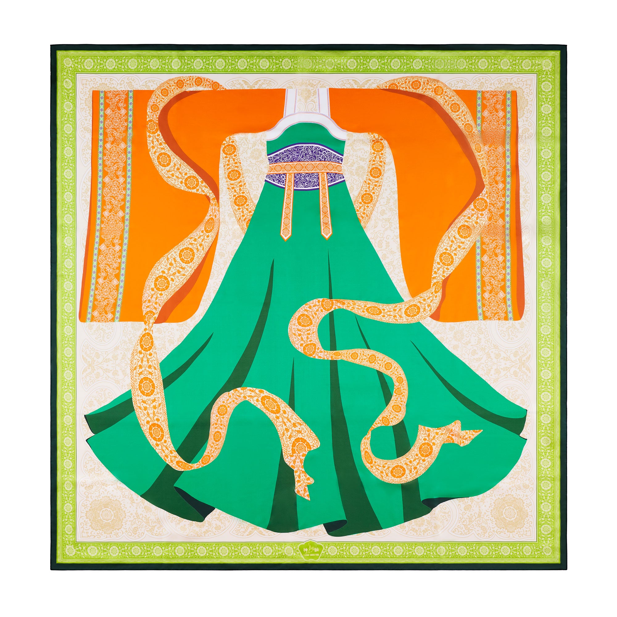 Tang Dynasty Grace Silk Scarf Front View  | Shen Yun Shop