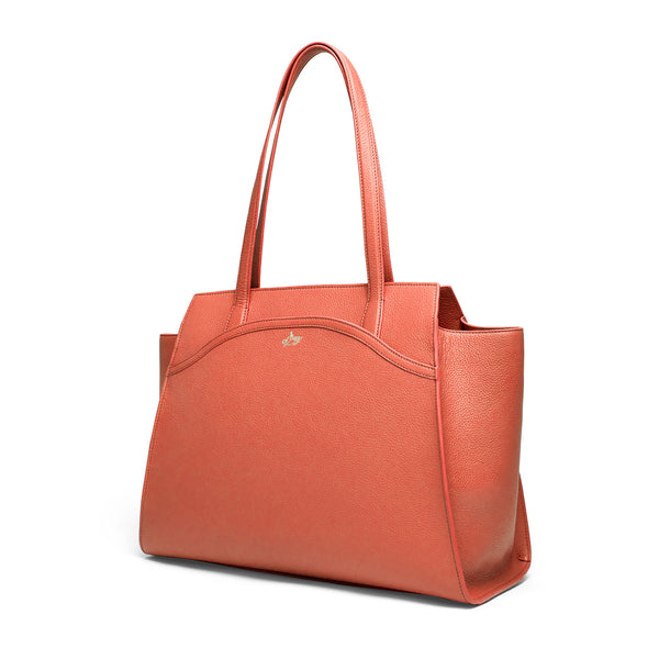 Tang Dynasty Grace Tote Bag Canyon Orange Side View | Shen Yun Collections 