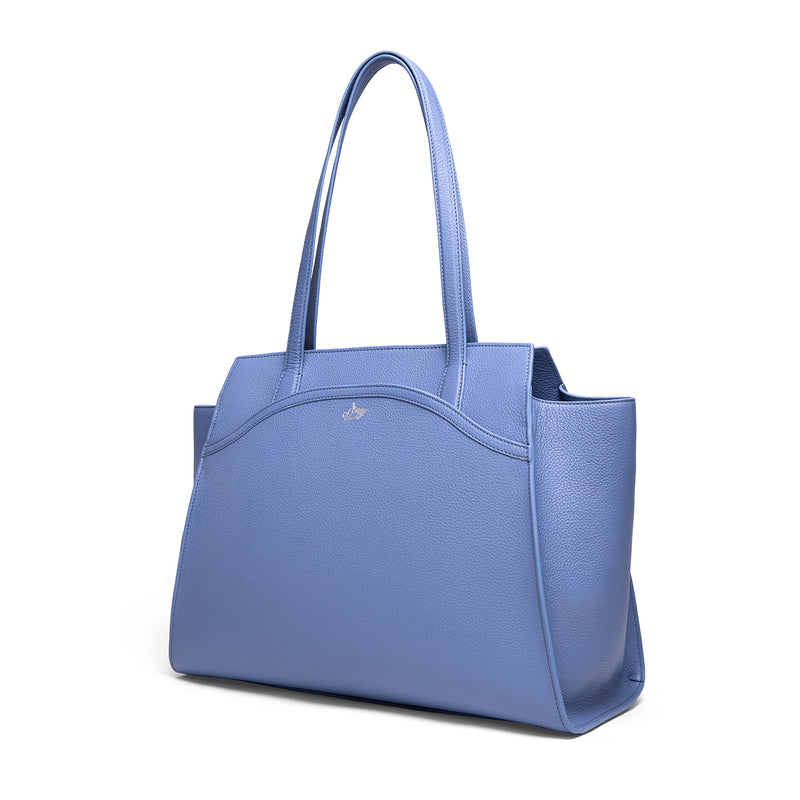 Tang Dynasty Grace Tote Bag Cornflower Blue Side View | Shen Yun Collections 