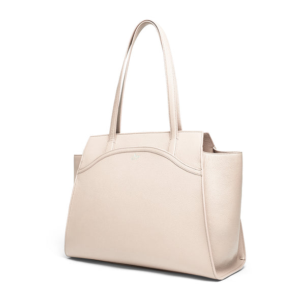 Tang Dynasty Grace Tote Bag Parchment Beige Side View | Shen Yun Collections
