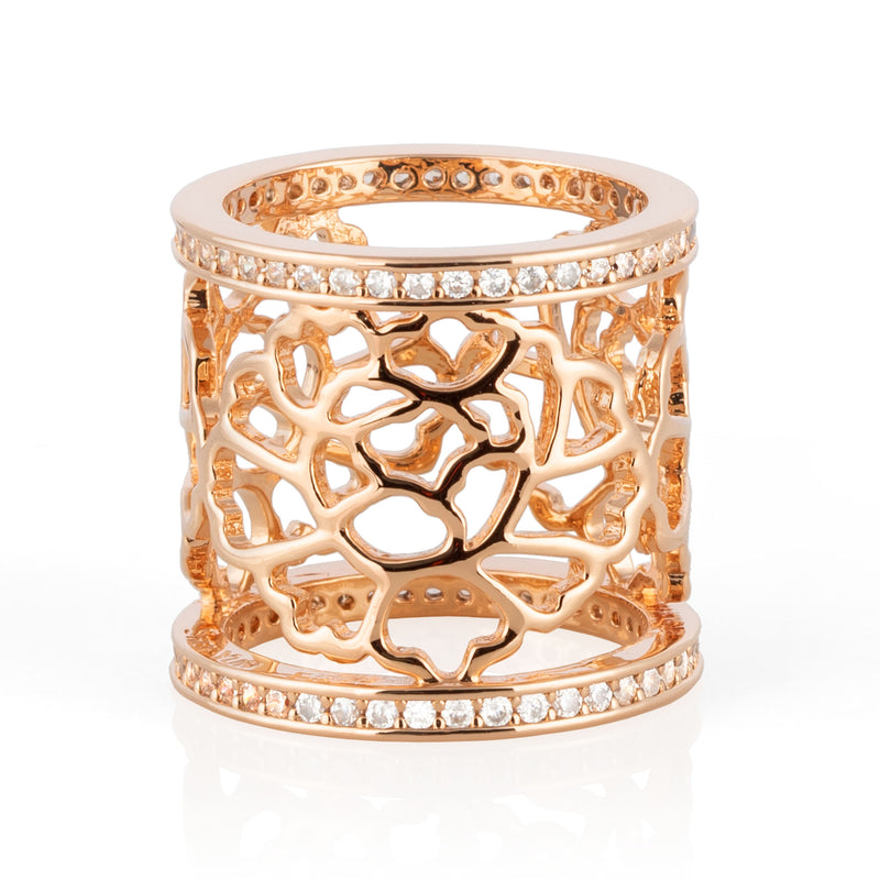 Tang Flower Scarf Ring Rose Gold | Shen Yun Shop