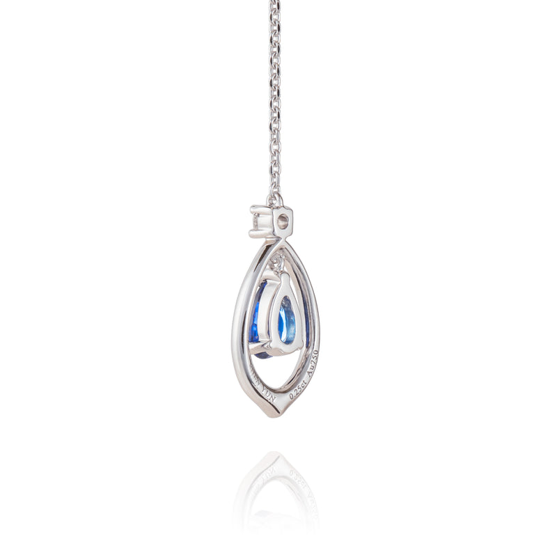 The Heavenly Phoenix Fine Jewelry Earrings with Saphire Back View | Shen Yun Collections