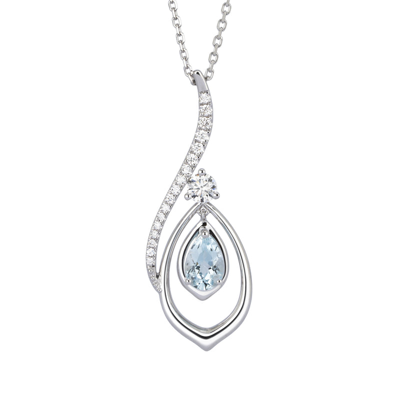 The Heavenly Phoenix Necklace 18kt White Gold with Aquamarine – Shen ...