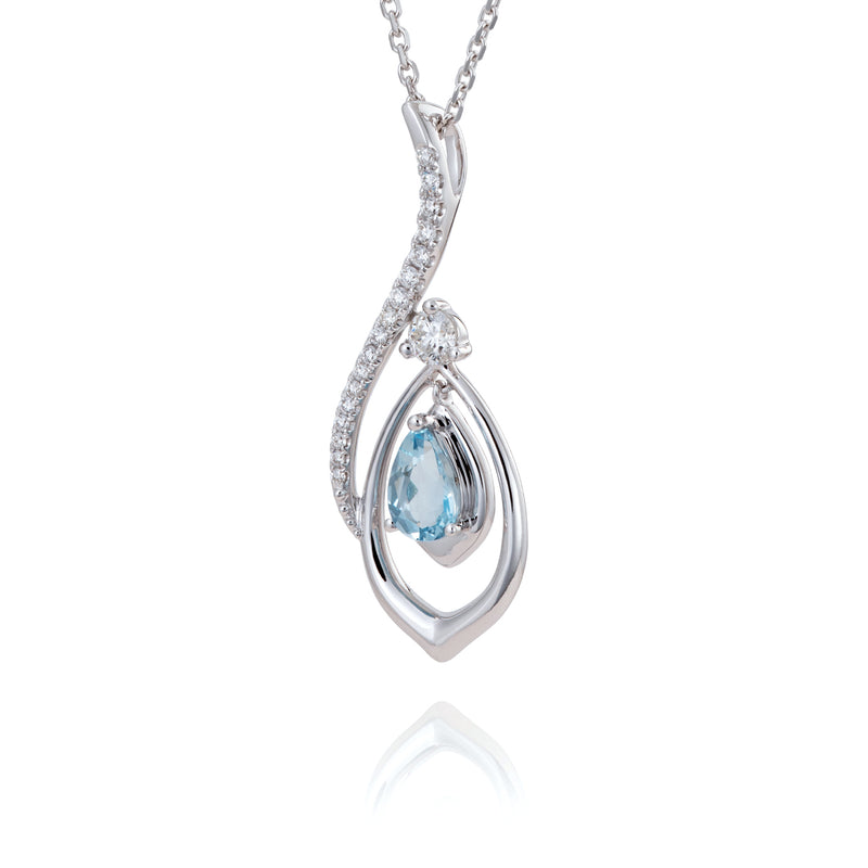 The Heavenly Phoenix Necklace 18kt White Gold with Aquamarine – Shen ...
