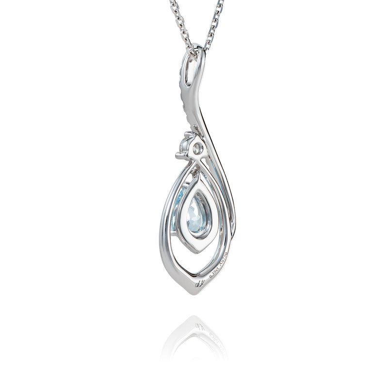 The Heavenly Phoenix Fine Jewelry Necklace with Aquamarine 3 | Shen Yun Shop