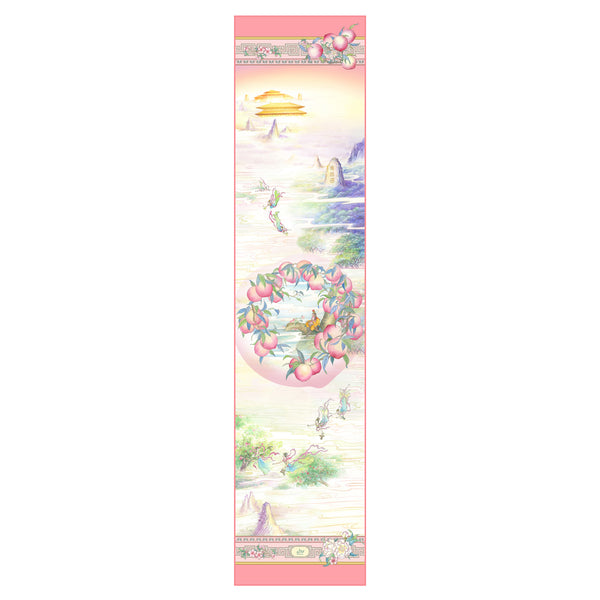 The Peaches of Immortality Silk Long Scarf Image 1 | Shen Yun Shop