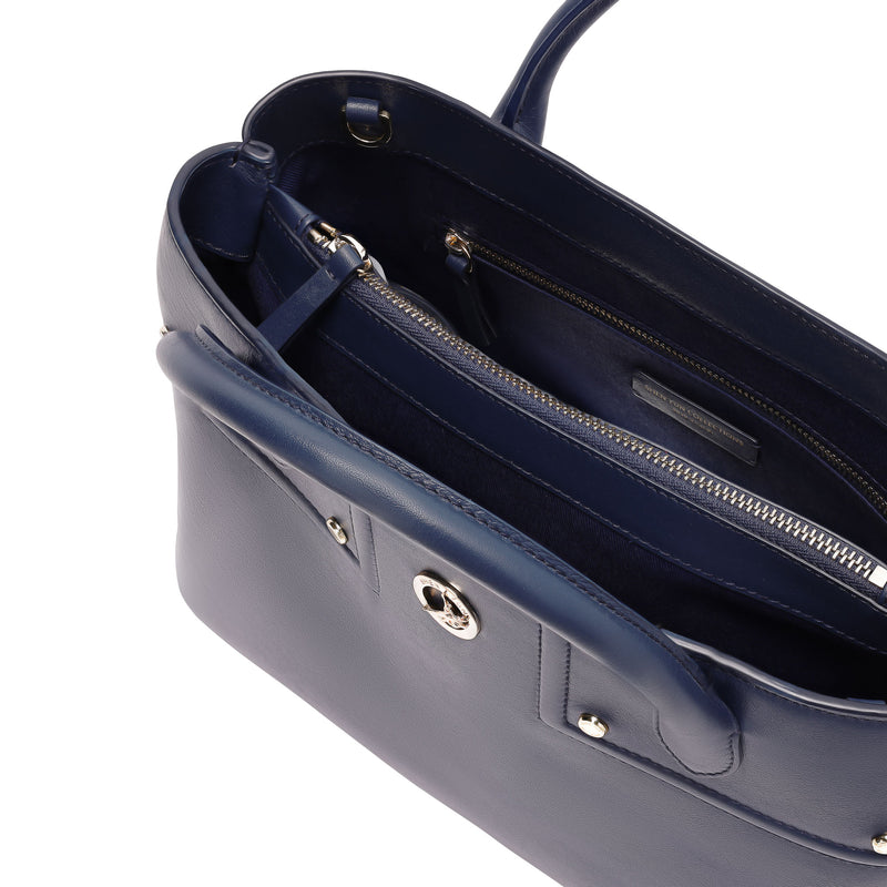 The Spirit of Mulan Small Tote Navy Inside View | Shen Yun Collection