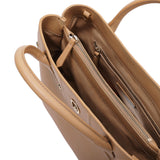The Spirit of Mulan Small Tote Tan Inside View | Shen Yun Collection 
