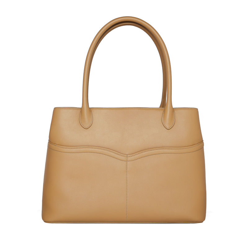The Spirit of Mulan Tote Bag Tan Back View | Shen Yun Collections