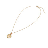 The Tang Elegance Necklace 18kt Yellow Gold with Spessartite Garnet Side View 1 | Shen Yun Shop