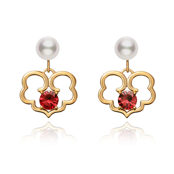 The Timeless Blessings Fine Jewelry Earrings with Spessartite Garnet Image Front | Shen Yun Collections