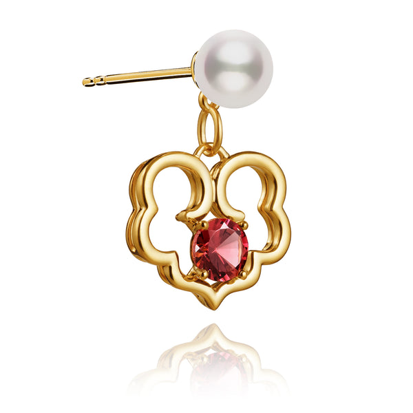 The Timeless Blessings Fine Jewelry Earrings with Spessartite Garnet Image Side | Shen Yun Collections