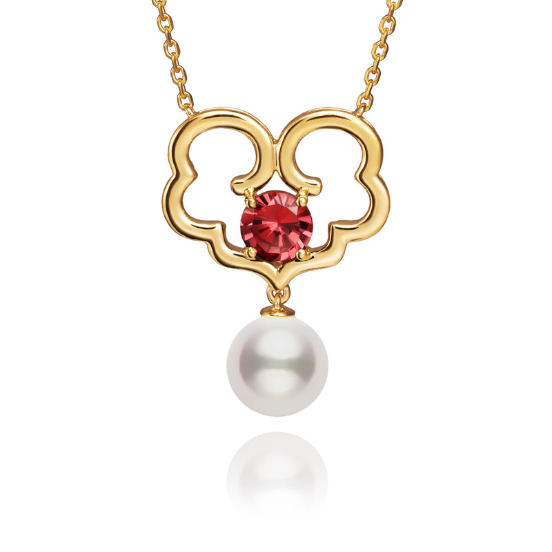 The Timeless Blessings Fine Jewelry Necklace with Spessartite Garnet Image 1 | Shen Yun Shop