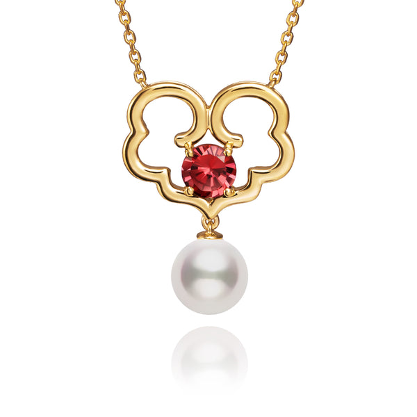 The Timeless Blessings Fine Jewelry Necklace with Spessartite Garnet Front Image | Shen Yun Collections