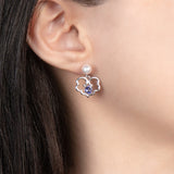 The Timeless Blessings Earrings with Tanzanite Model Image | Shen Yun Collections