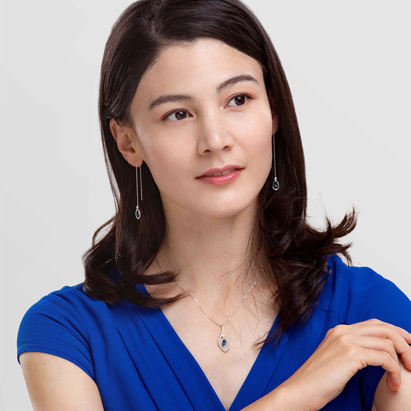 The Heavenly Phoenix Fine Jewelry Necklace with Sapphire Model | Shen Yun Shop