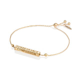 Zhen Shan Ren Elegant Virtues Fine Jewelry Bracelet 14kt Yellow Gold Front Image Compassion Side | Shen Yun Collections