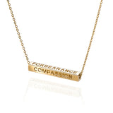Zhen Shan Ren Elegant Virtues Necklace 14kt Yellow Gold Pendant Closeup Side View | Shen Yun Collections