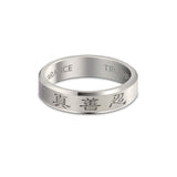 Zhen Shan Ren Timeless Beveled Ring 18kt White Gold 5mm wide | Shen Yun Shop