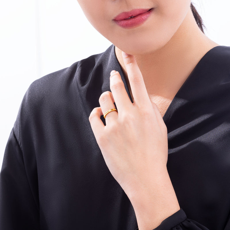 Zhen Shan Ren Timeless Bliss Ring 18kt Yellow Gold 2.5mm wide Model | Shen Yun Shop