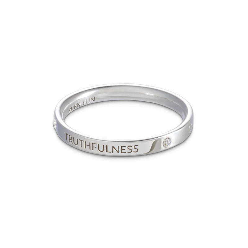 Zhen Shan Ren Timeless Bliss Ring Platinum 2.5mm Wide | Shen Yun Collections