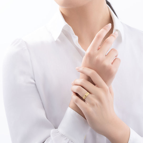 Zhen Shan Ren Timeless Elegance Ring 14kt Yellow Gold 5mm Wide Model 1 | Shen Yun Collections