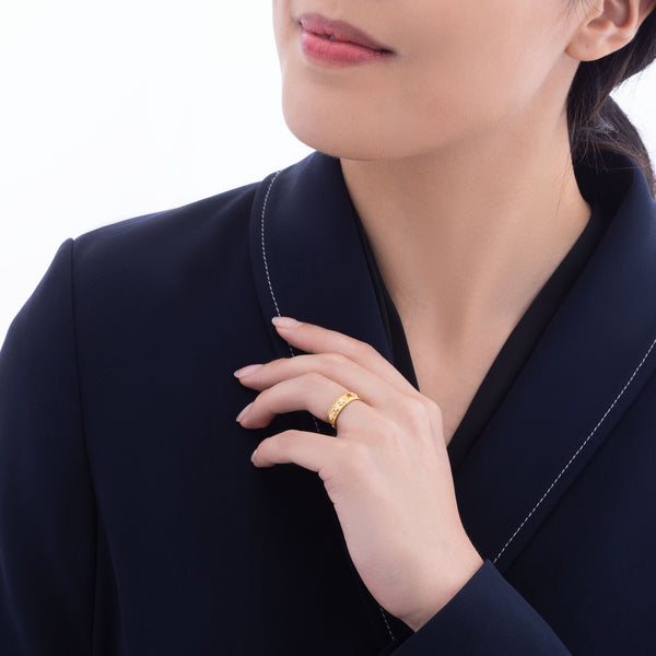 Zhen Shan Ren Timeless Elegance Ring 18kt Yellow Gold 5mm Wide Model | Shen Yun Collections