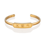 Zhen Shan Ren Wondrous Words Bangle Gold Front | Shen Yun Collections 