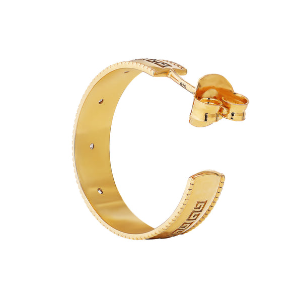 Zhen Shan Ren Wondrous Words Earrings Large hoops in Gold Image 2 | Shen Yun Shop 