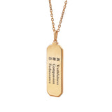 Zhen Shan Ren Wondrous Words Necklace Gold with Milgrain Back Image | Shen Yun Shop 