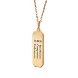Zhen Shan Ren Wondrous Words Necklace Gold with Milgrain Back Image | Shen Yun Collections 